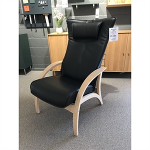 Brunstad lænestol - Delta Adventure - Large - Sort læder - Outlet